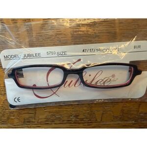 NEW‎ Jubilee 5759 Blk Burgundy Design Plastic EYEGLASSES FRAME RX 47-17-140